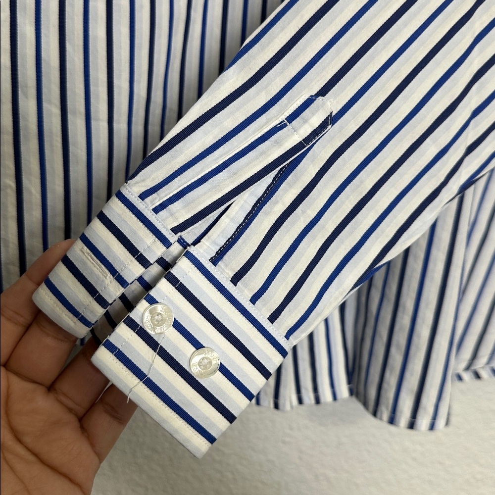 Lilly Pulitzer VINTAGE Striped Button Down Long Sleeve Size 2 Workwear Office - Picture 2 of 9
